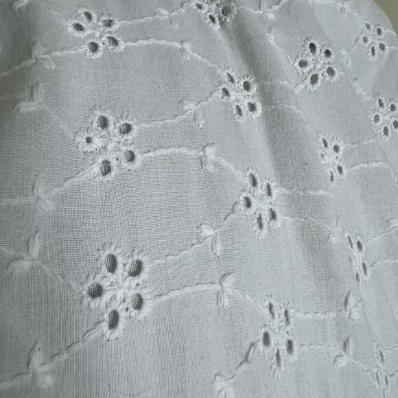 Marisa Christina Shift Dress MEDIUM White Eyelet Embroidered Beach Mini Cotton - Picture 5 of 9